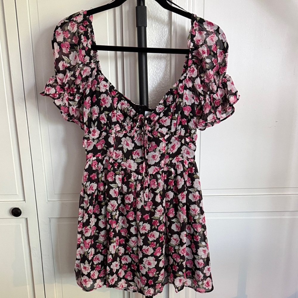 Sky to Moon Corset Mini Dress with Cap Sleeves